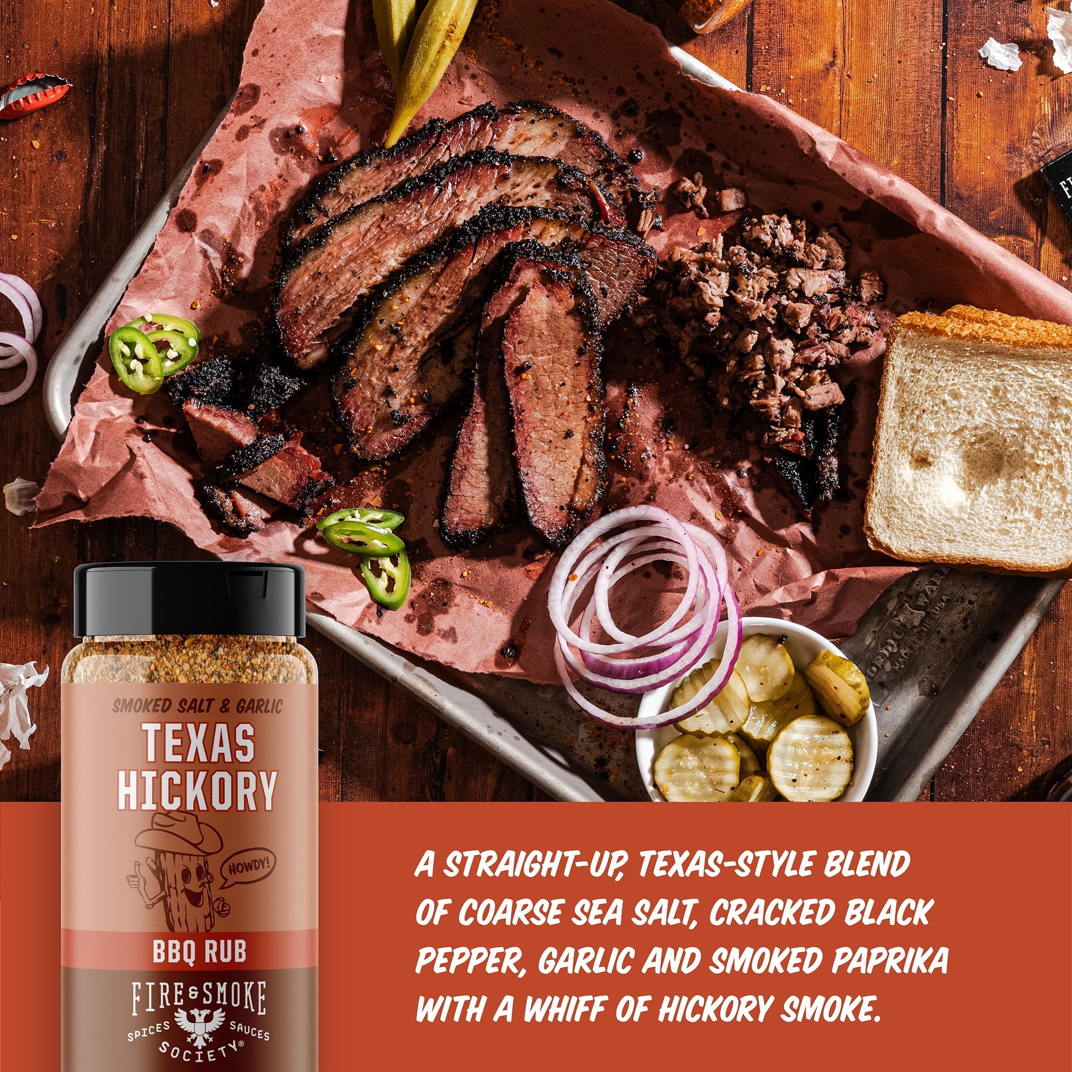 Fire & Smoke Society Texas Hickory BBQ Seasoning Blend for Grilling, 10 oz Mixed Spices & Seasonings