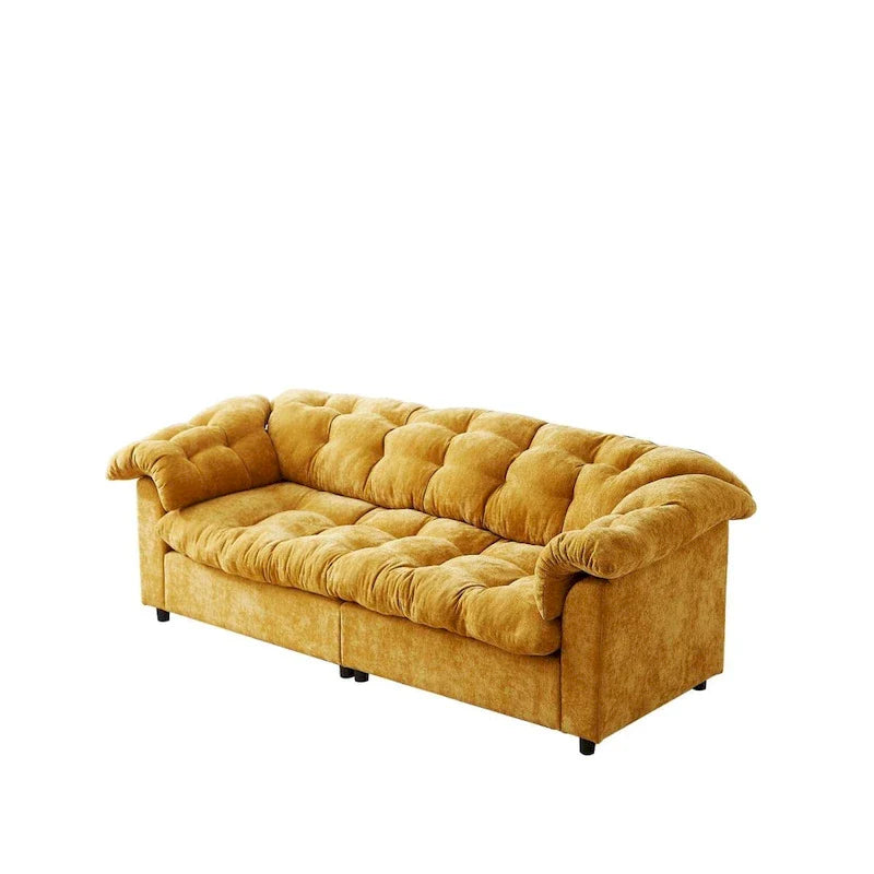 99.2 Chenille Comfort Deep Seat Sofa, Upholstered Fluffy Cloud Sofa