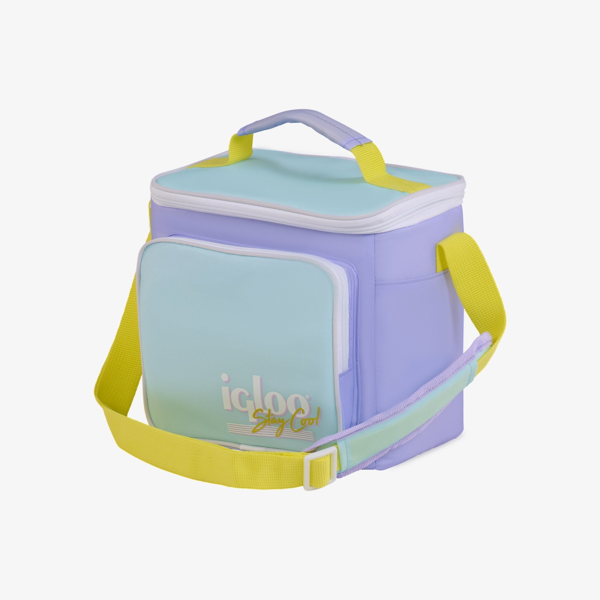 Igloo 9 can Retro Square Lunch Cooler Bag, Lilac Breeze and Light Blue
