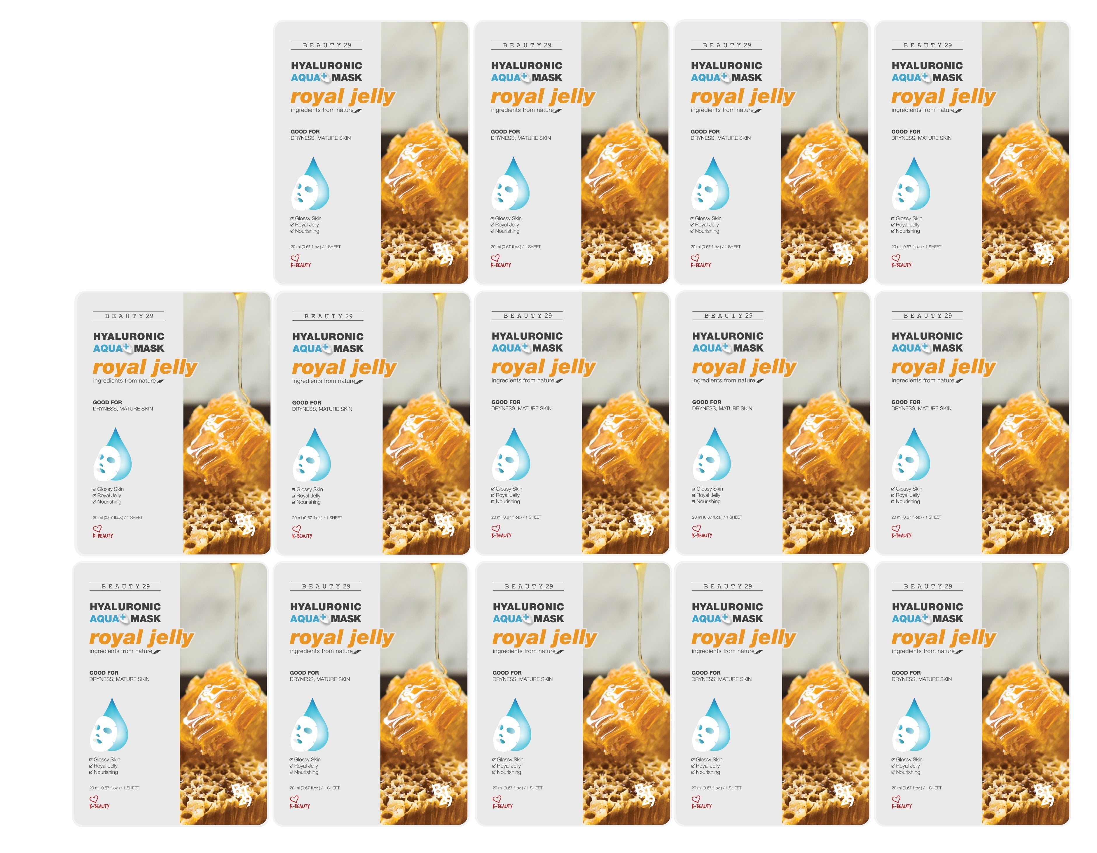 BEAUTY29 Hyaluronic Aqua Plus Essence Full Face Facial Sheet Mask 14 Sheets - 2 WEEKS SET