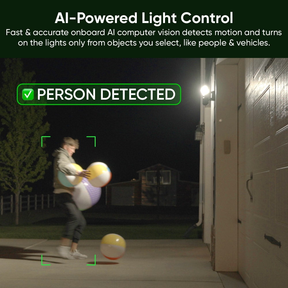 Box Wyze - Floodlight Camera Pro, 3000 Lumen LEDs, 180° Wide View, 2k HD Outdoor Wi-Fi Floodlight Home Security Camera - Black