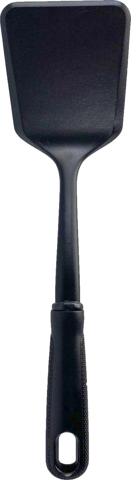 (8 pack) Solid Kitchen Turner, Nylon, Black, Diamond Pattern Handle