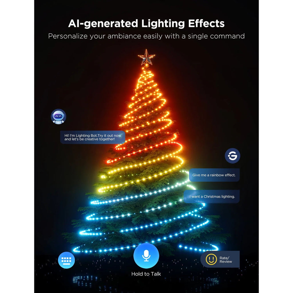 Christmas Lights LED Waterproof Outdoor White 66ft