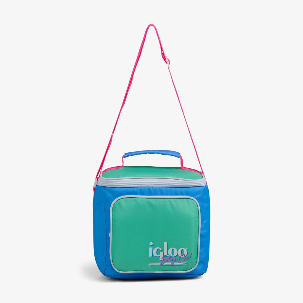 Igloo 9 can Retro Square Lunch Cooler Bag, Lilac Breeze and Light Blue