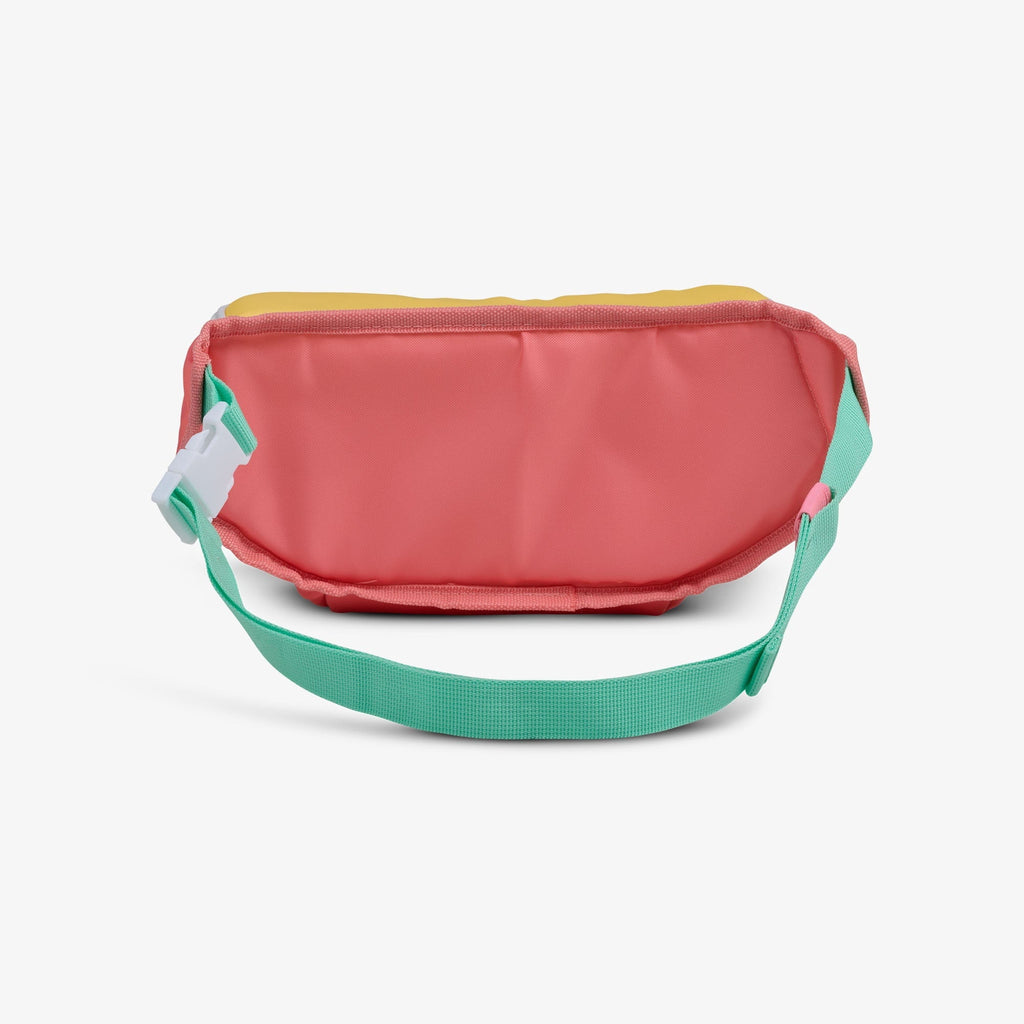 3 can Retro Fanny Pack Cooler Bag, Purple and Aqua Blue