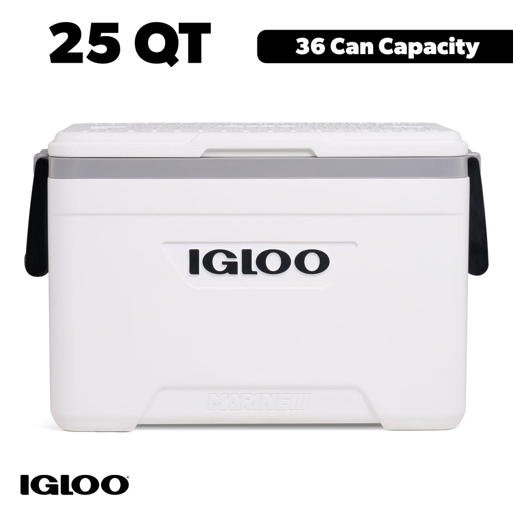 25 QT Marine Hard Sided Cooler, White