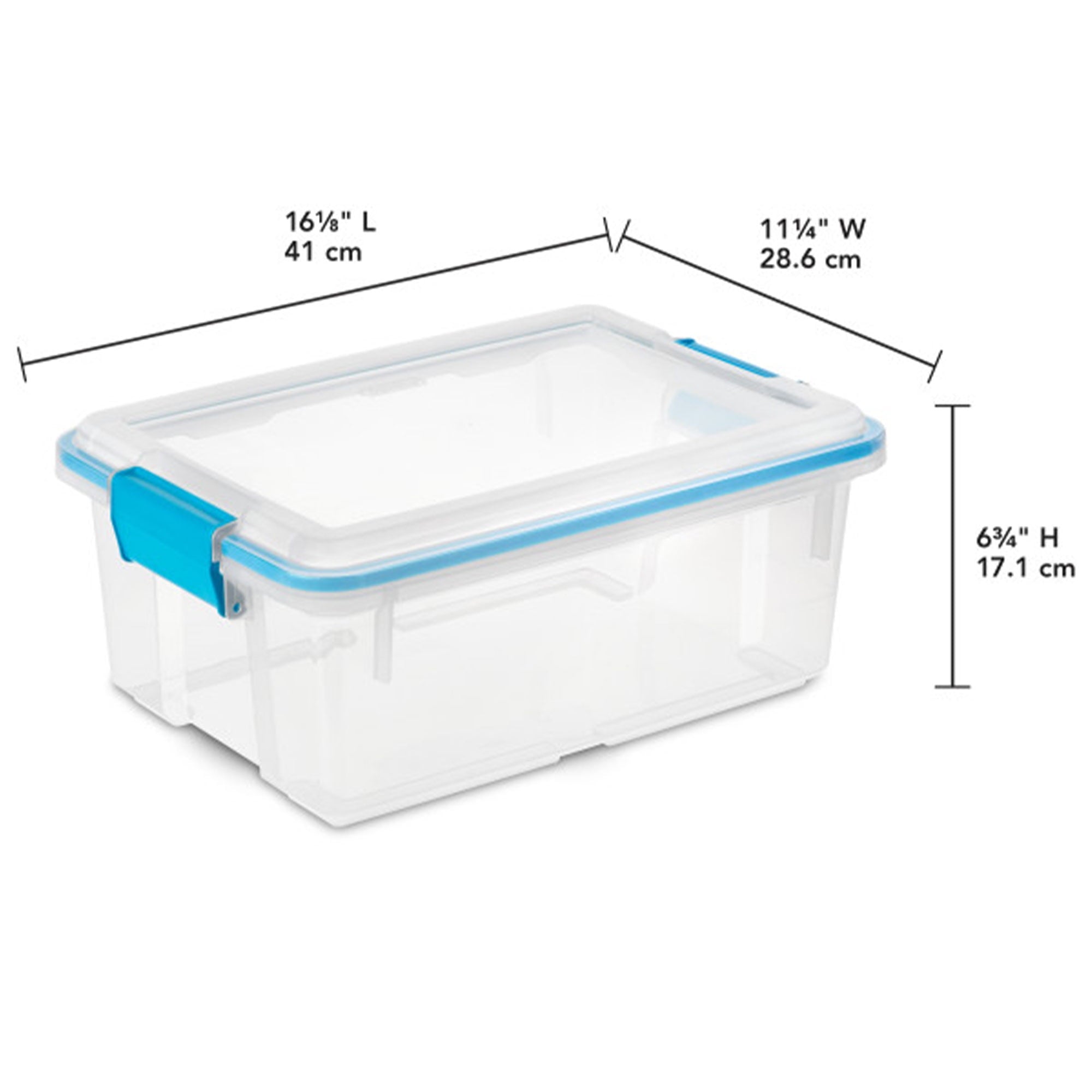 7.5 Quart Clear Plastic Storage Box with Latching Lids, (6 Pack)
