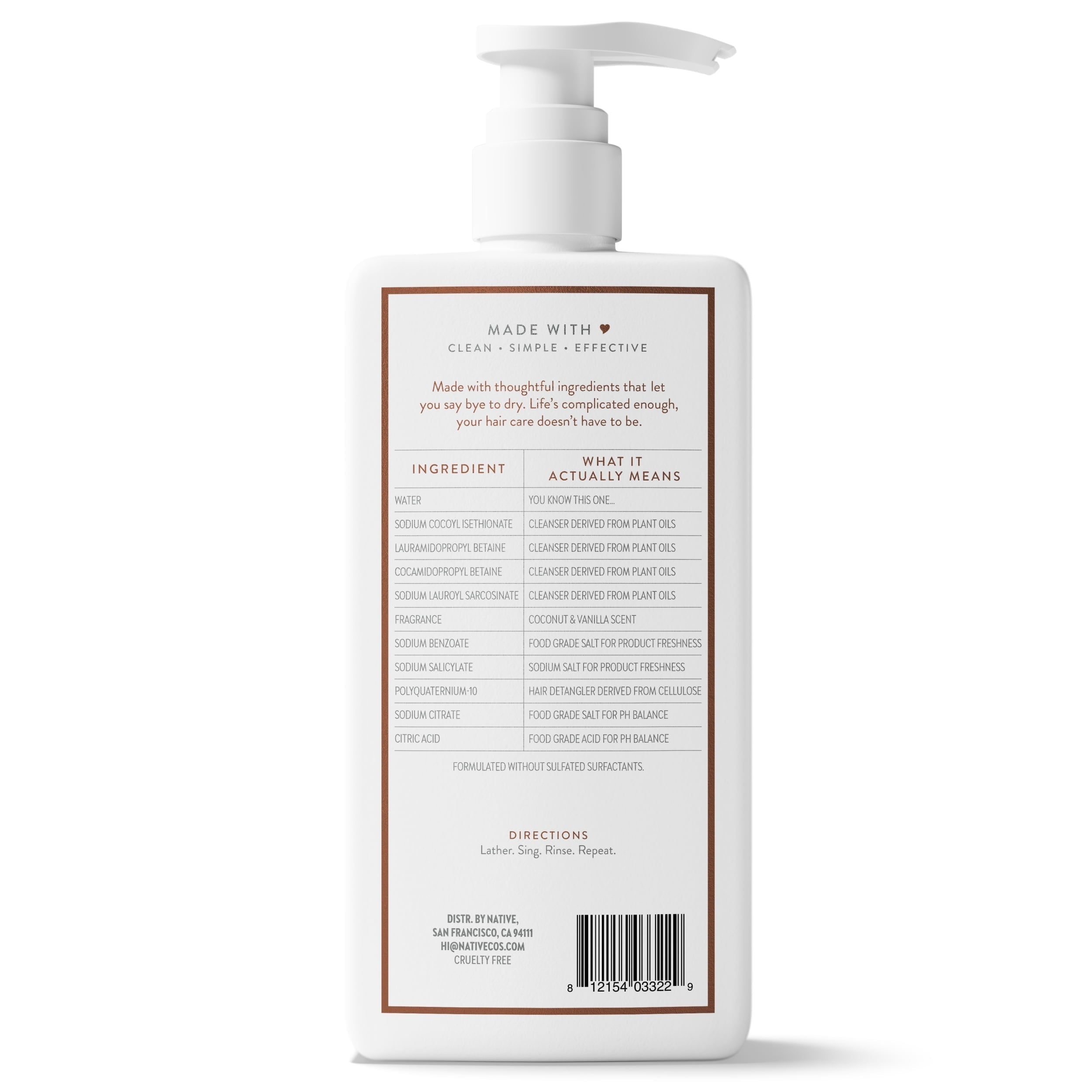 Moisturizing Shampoo Coconut and Vanilla 16.5 fl oz