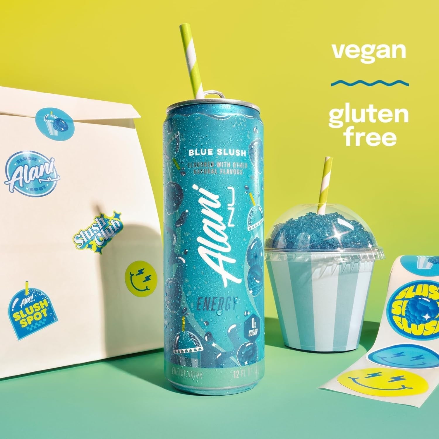 New Alani Energy Drinks Variety Pack - Blue Slush, Pink Slush, Watermelon Wave, Sugar-Free & Low-Calorie (12 fl oz, Pack of 6)