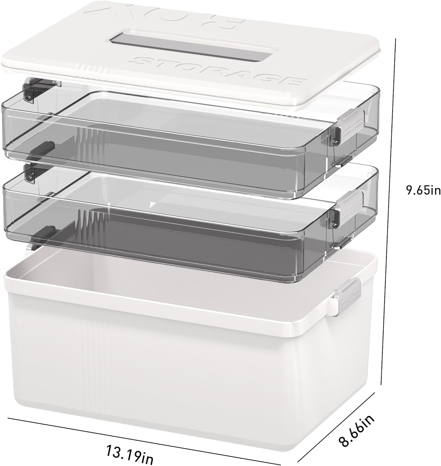 5 Layer storage bins with lid Stack & Carry Box Plastic Handled with Removable Tray for Craft Adult