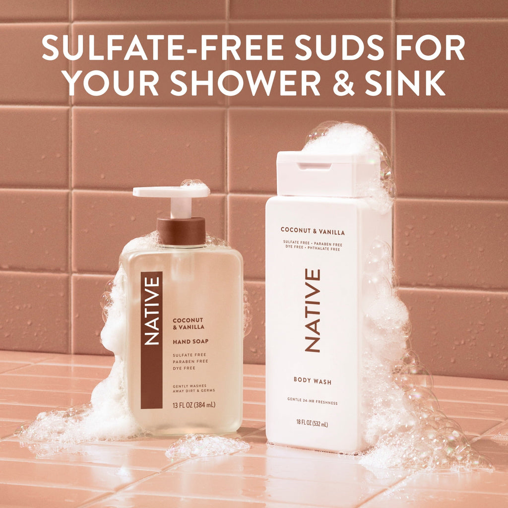 Liquid Hand Soap, Coconut & Vanilla, Non-drying, Naturally Derived Cleansers, Sulfate Free, 13 fl oz