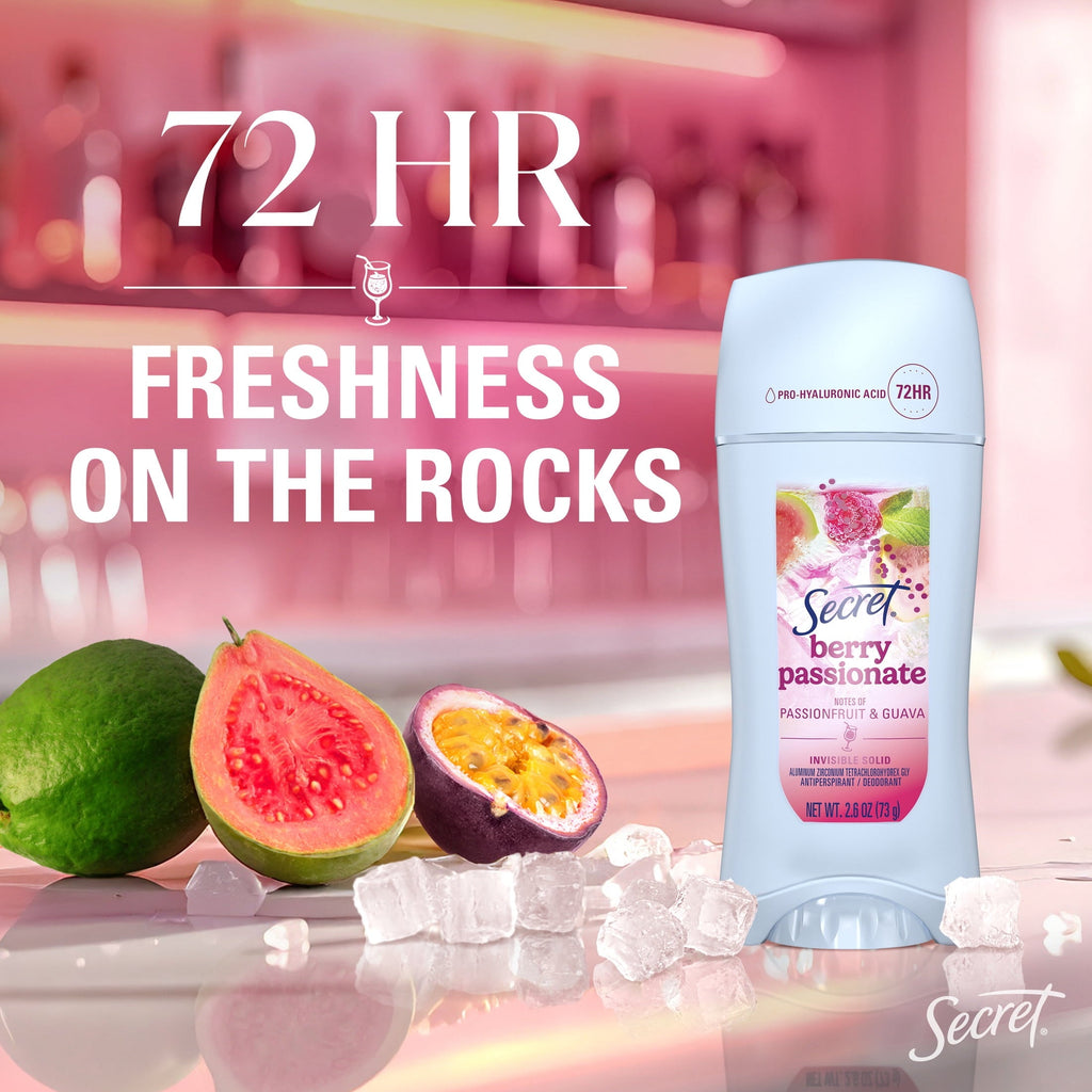 Fresh Invisible Solid Antiperspirant & Deodorant for Women, Berry Passionate, 2.6oz