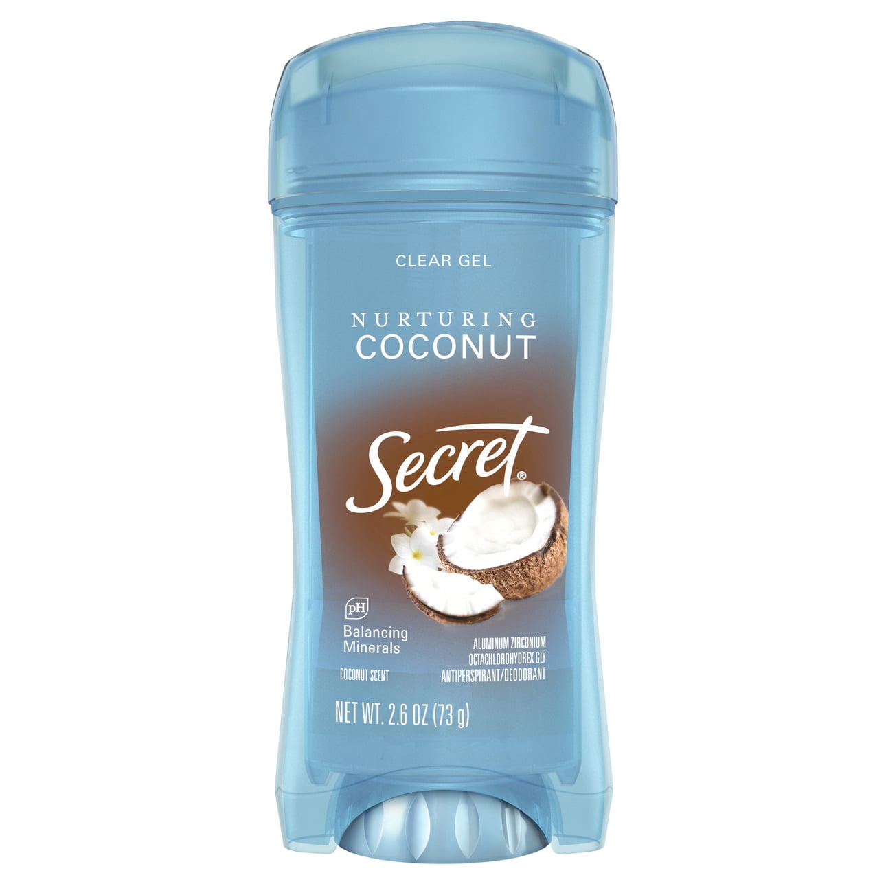 Clear Gel Antiperspirant and Deodorant, Coconut Scent, 2.6 oz.