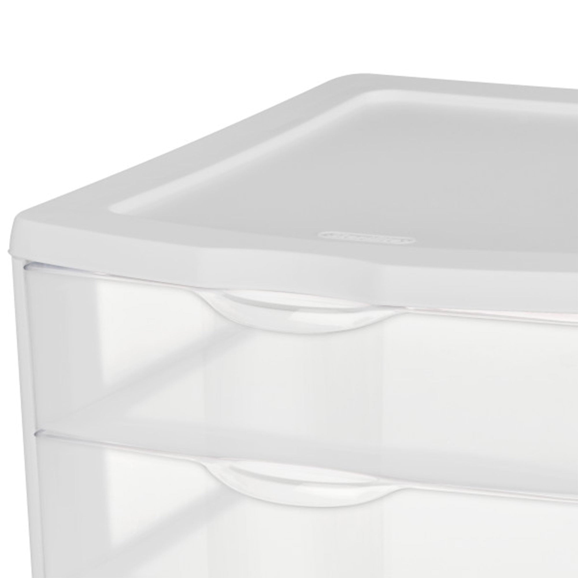 3 Drawer Unit, Clear Plastic Countertop or Desktop Storage Drawers, White