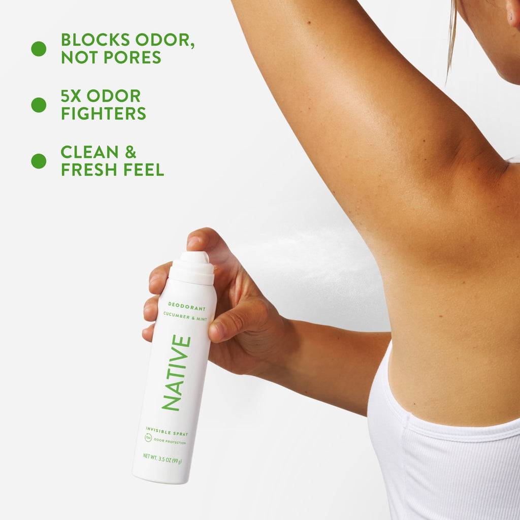 Aluminum Free Deodorant Spray For Women, 72 Hour Deodorant Spray, Cucumber & Mint, 3.5oz