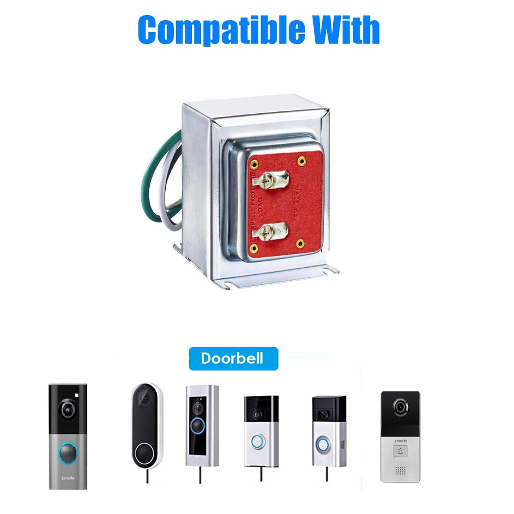 Compatible with Video Doorbell Pro,Nest, Eufy, Wyze, Arlo,Blink Wireless Video doorbell, 16v 30va Hardwired Door Chime Transformer