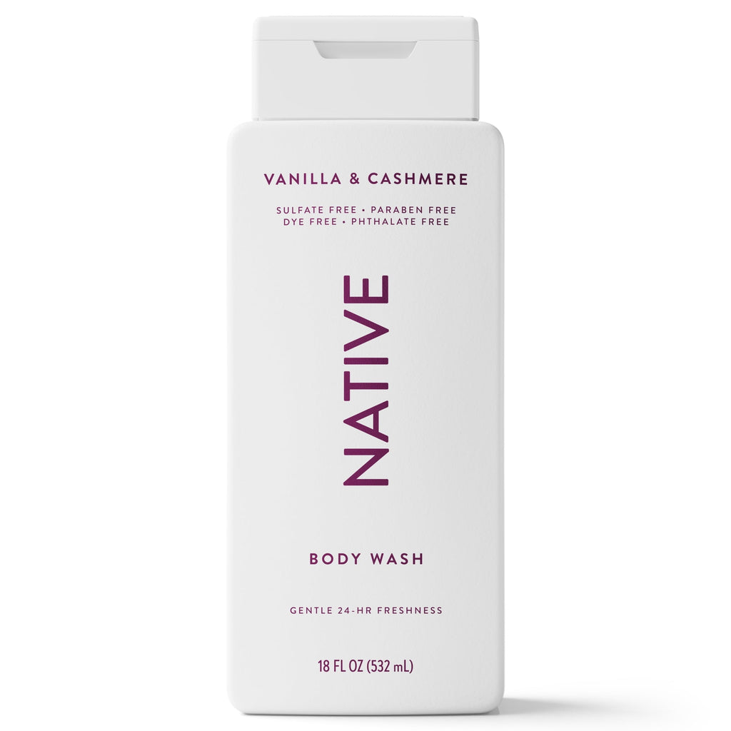 Body Wash, Vanilla & Cashmere, Sulfate Free, Naturally Derived Ingredients, 24hr Freshness, for Women & Men, 18 fl oz