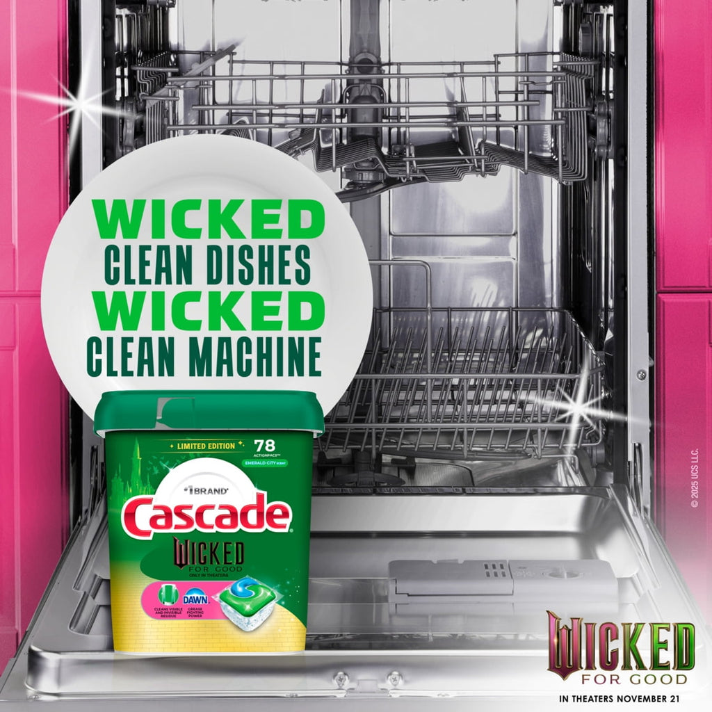 Complete "Wicked: For Good" Limited Edition Dishwasher Pods, Dish Detergent Soap, Emerald City Scent, 33 Count