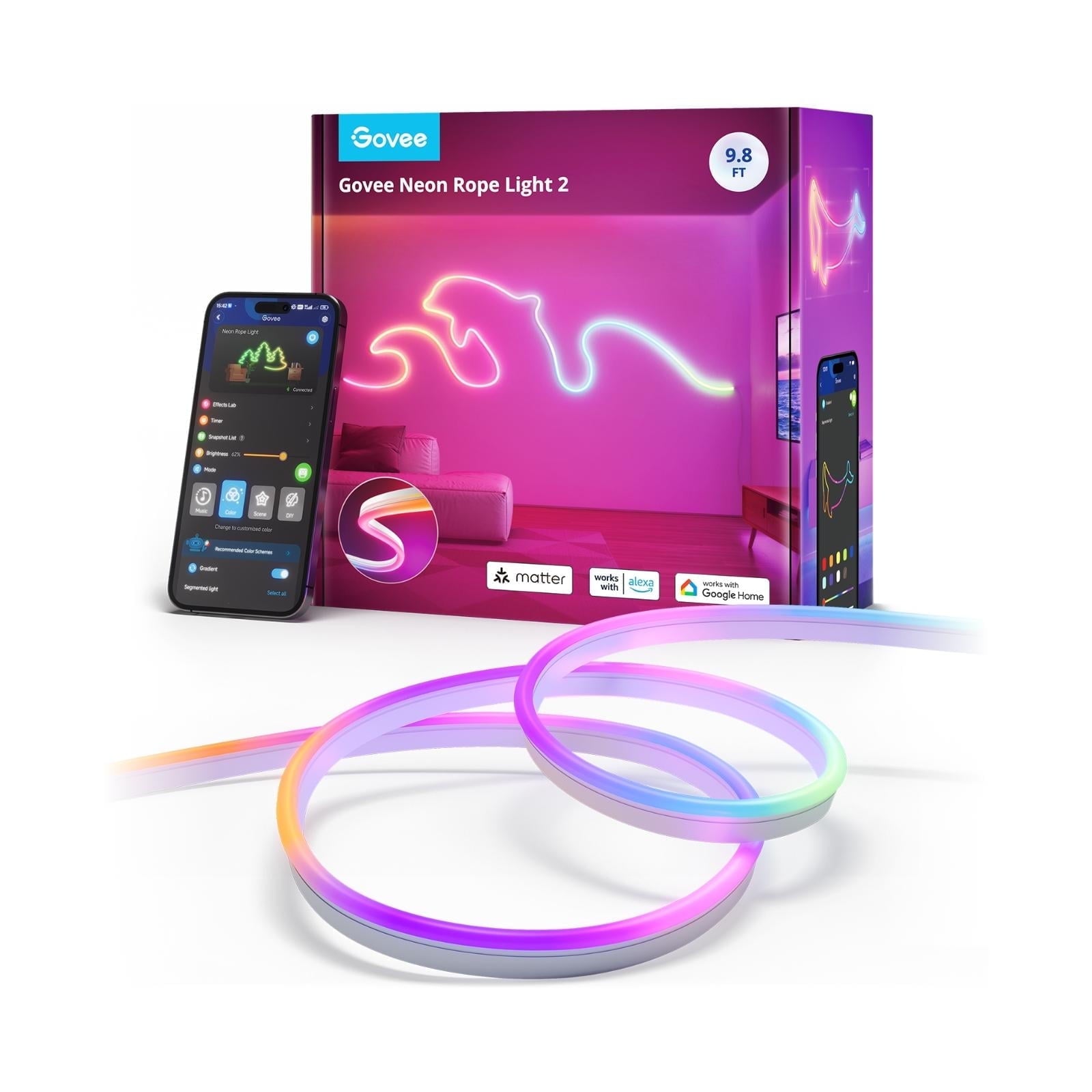 Neon Rope Light 2,9.8ft,White