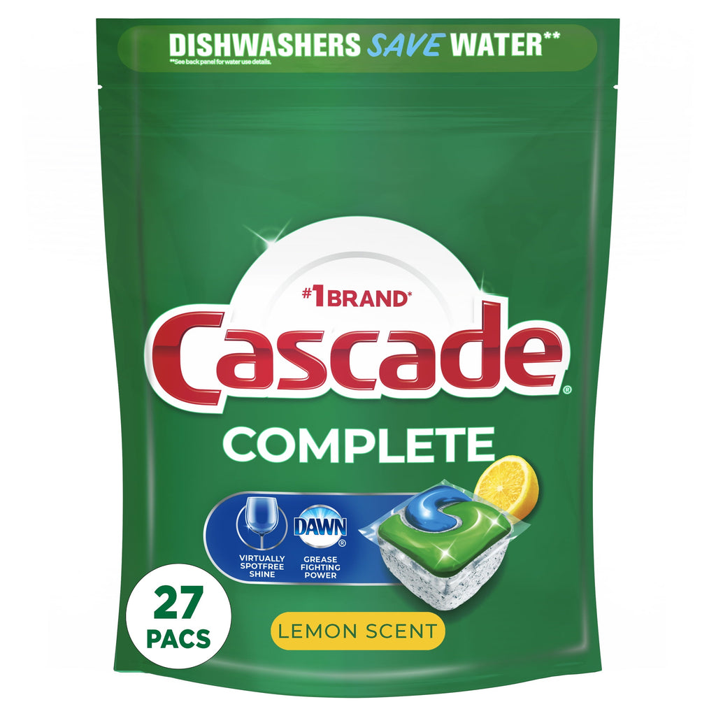 Complete ActionPacs Dishwasher Detergent, Lemon Scent, 27 Count