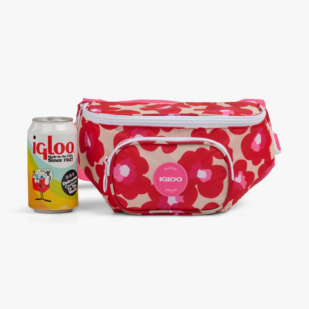 3 Can Capacity Retro Fanny Pack Cooler Bag, Lilac Purple