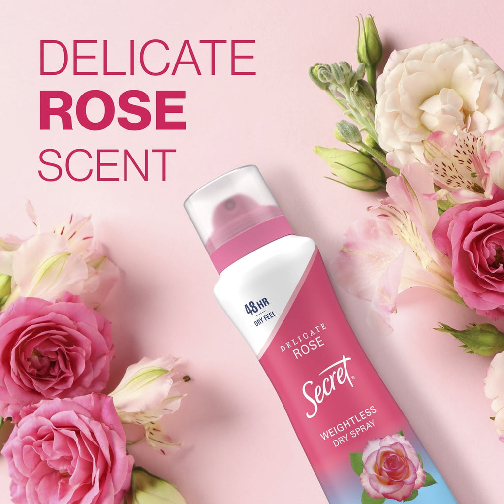 Dry Spray Female Antiperspirant Deodorant, Wild Rose and Argan Oil, 4.1oz