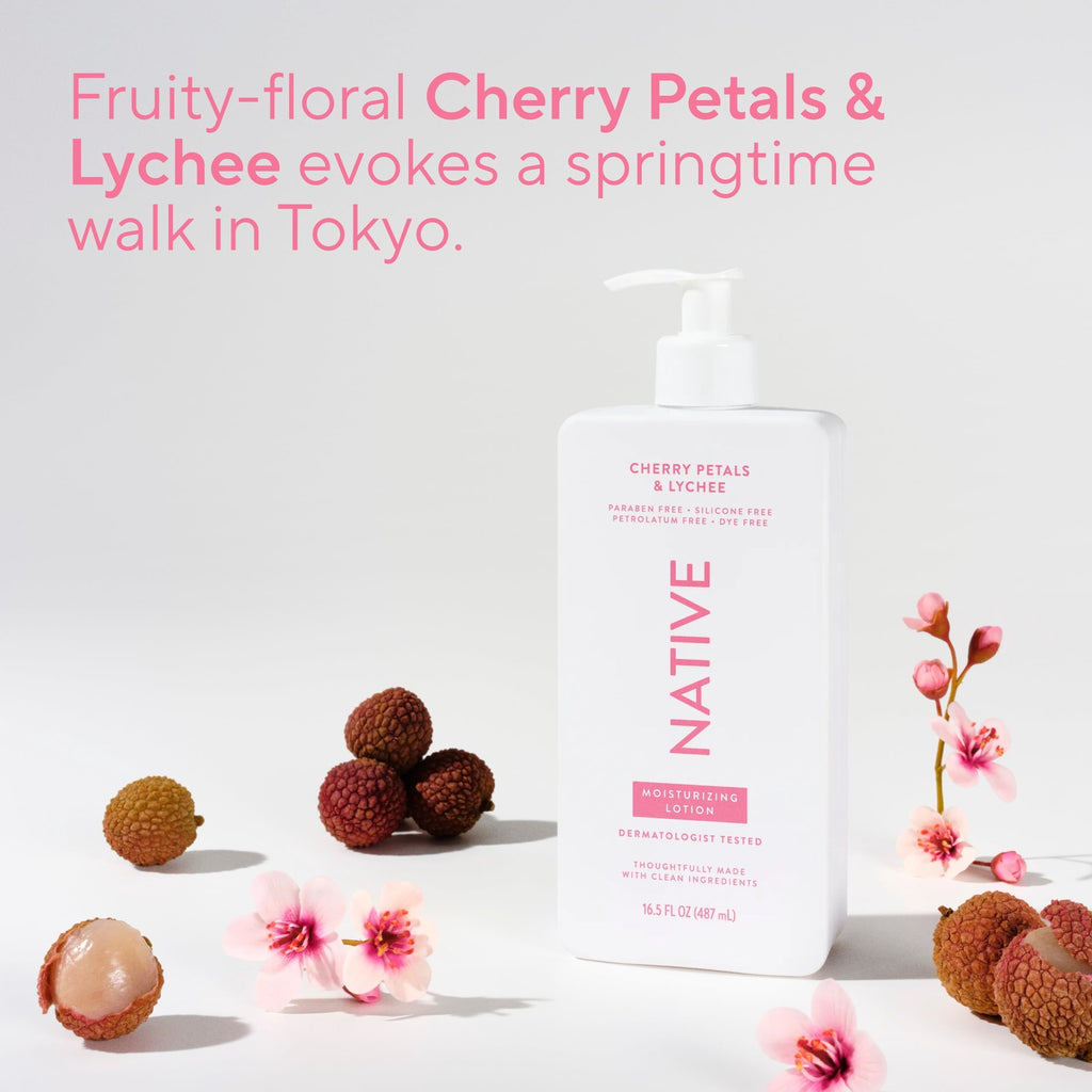 Moisturizing Body Lotion, Cherry Petals & Lychee, Daily Dermatologist Tested for Sensitive Skin, for Women & Men, 16.5 fl oz