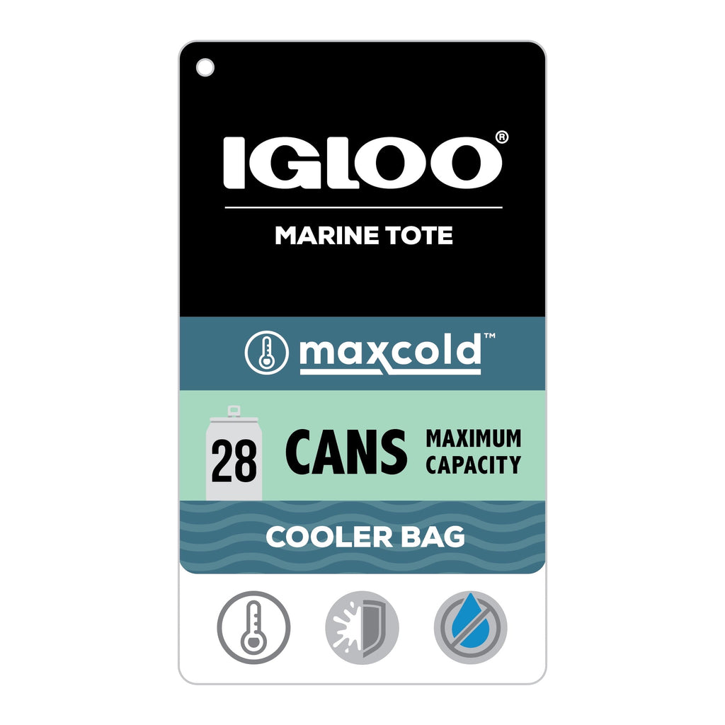 Marine 28 Can Capacity Soft-Sided Tote Cooler, White and Gray