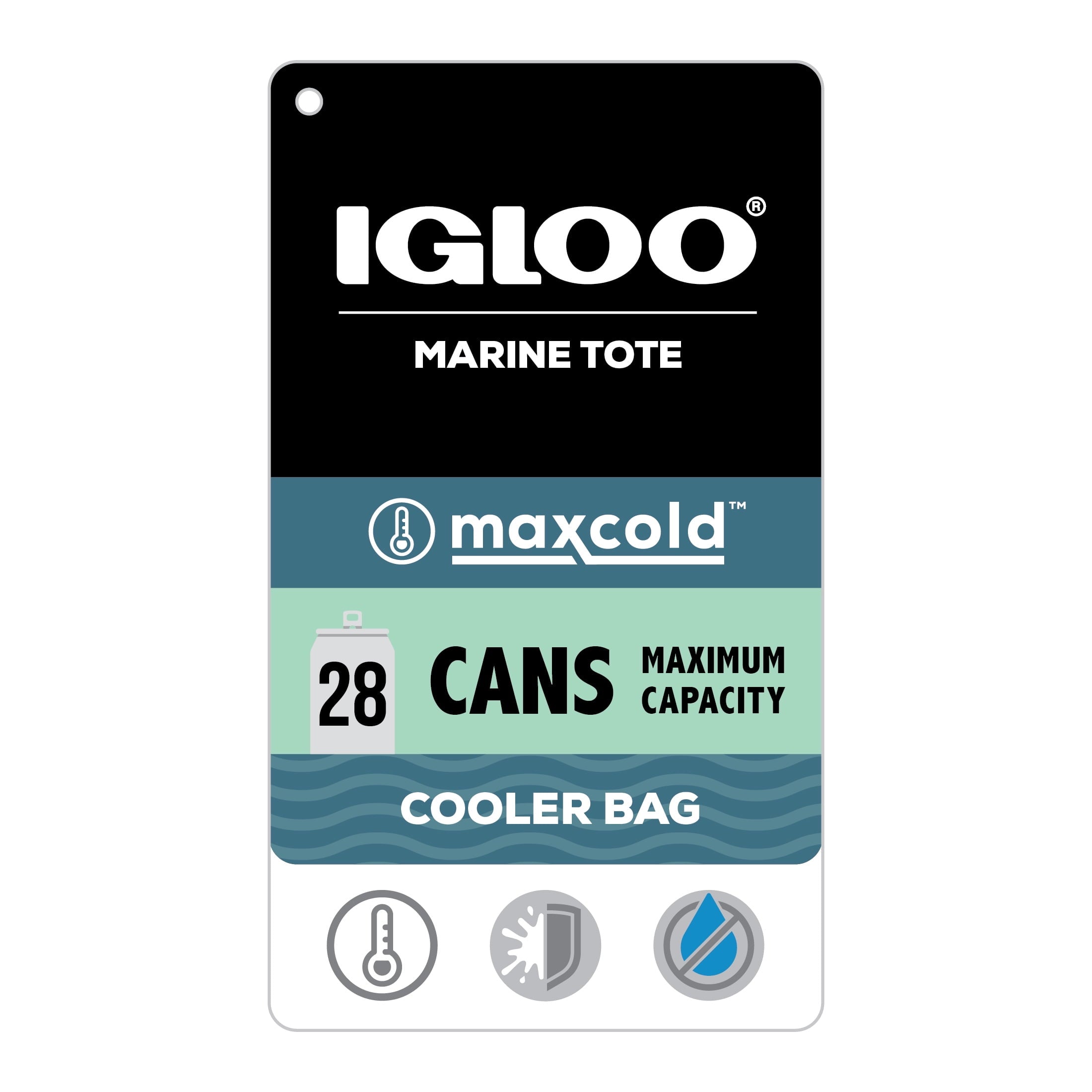 Marine 28 Can Capacity Soft-Sided Tote Cooler, White and Gray