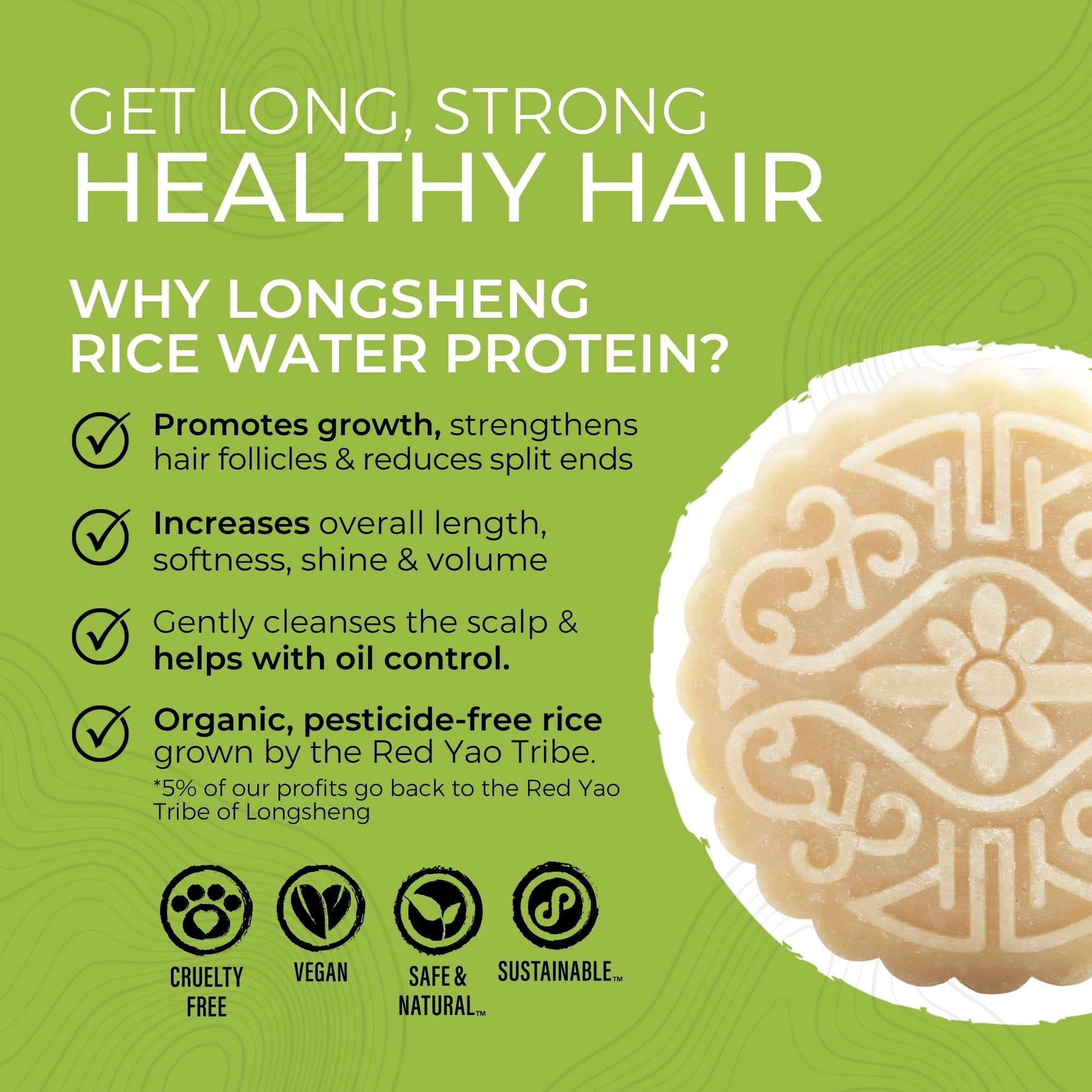 Citrus Yao Shampoo Bar Made with Rice Water- Volumizing