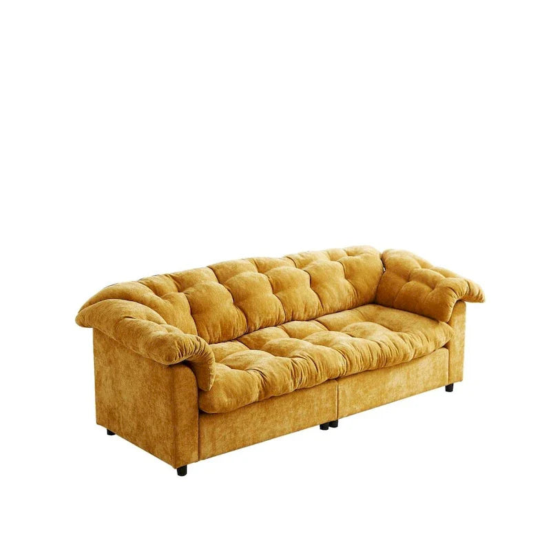 99.2 Chenille Comfort Deep Seat Sofa, Upholstered Fluffy Cloud Sofa