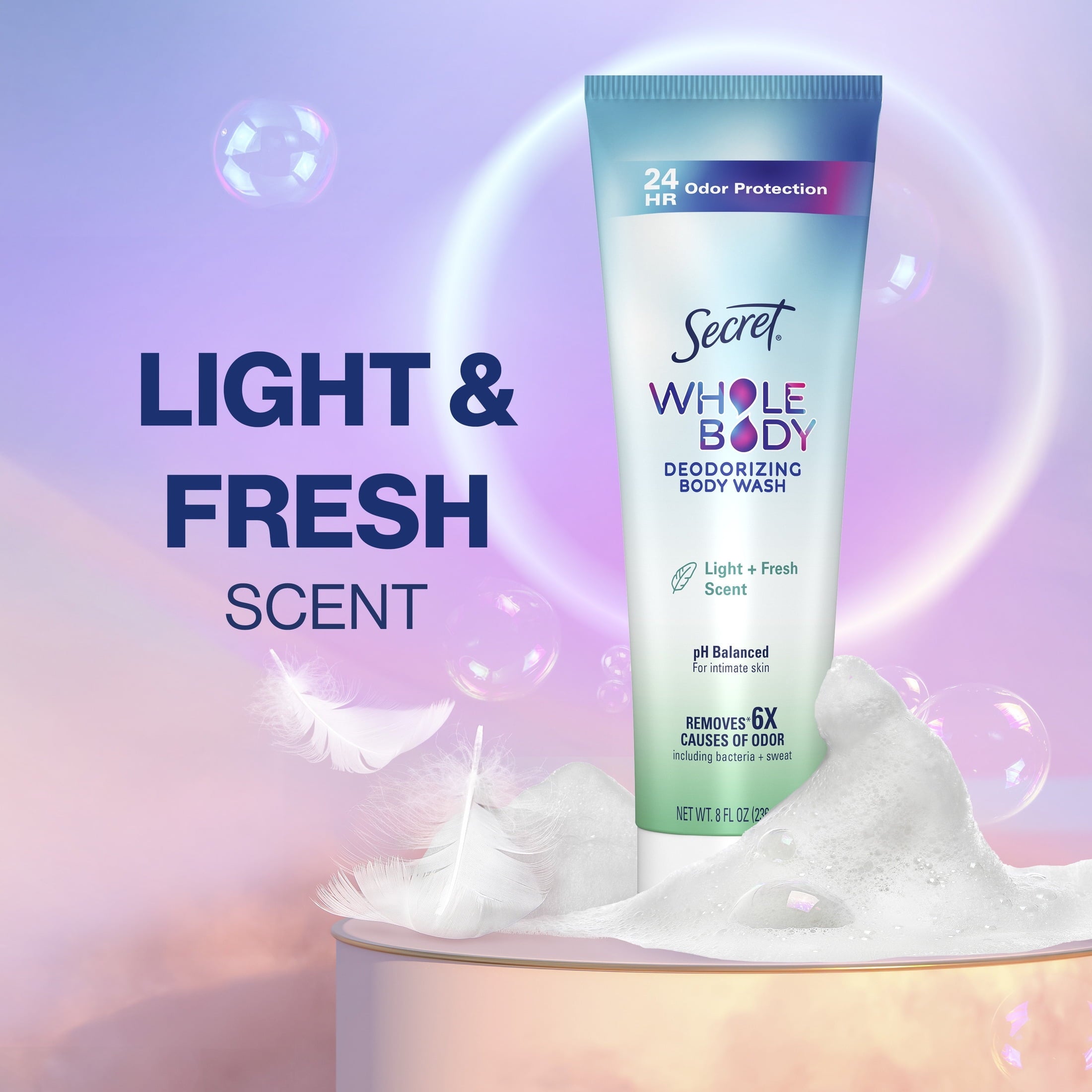 Feminine Wash 24 HR Deodorizing Body Wash for Women, Light & Fresh, 7oz