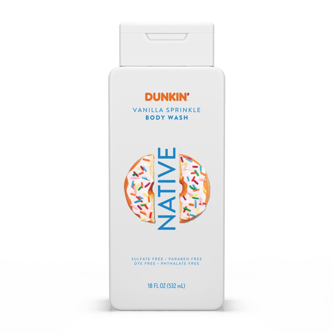 Dunkin' Body Wash for Women and Men, Vanilla Sprinkle, 18 oz