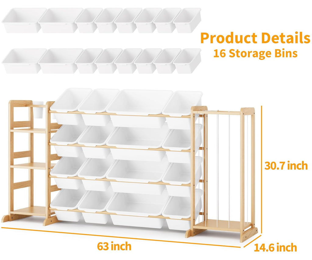 Toy Storage Organizer with Bookshelf and Stuffed Animal Storage - Playroom Organization with Shelves and 12 Bins - Living Room Box for Lego - Bedroom Decor Essentials