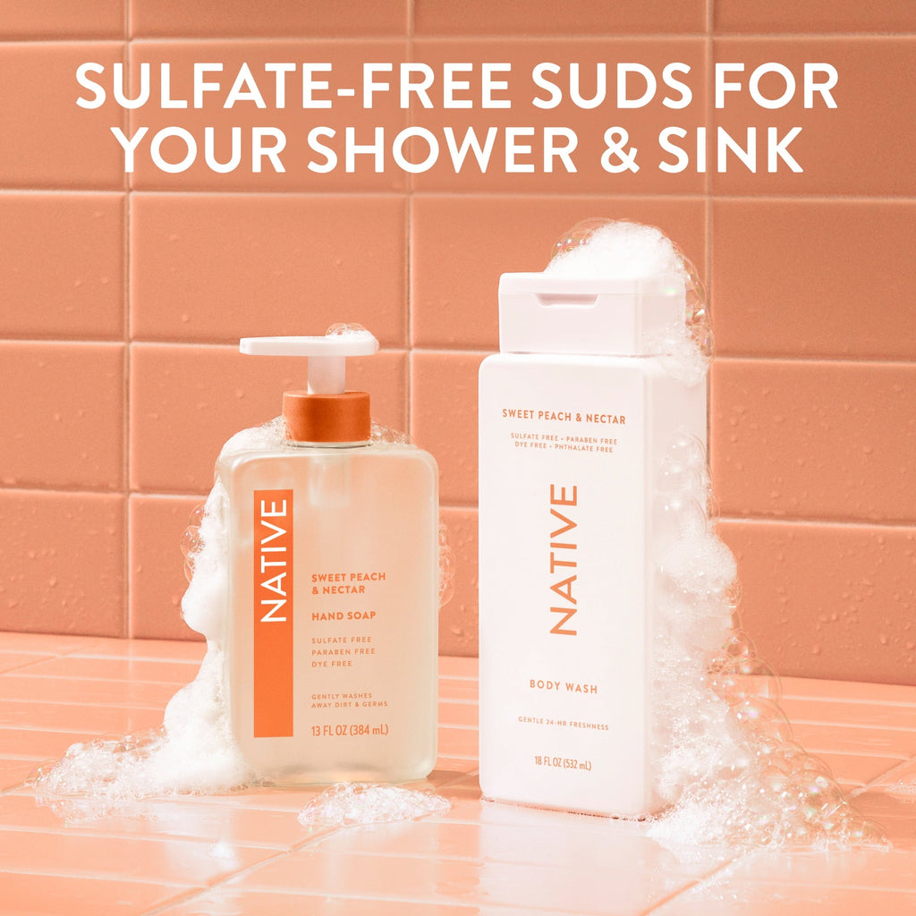 Liquid Hand Soap, Sweet Peach & Nectar, Non-drying, Naturally Derived Cleansers, Sulfate Free, 13 fl oz