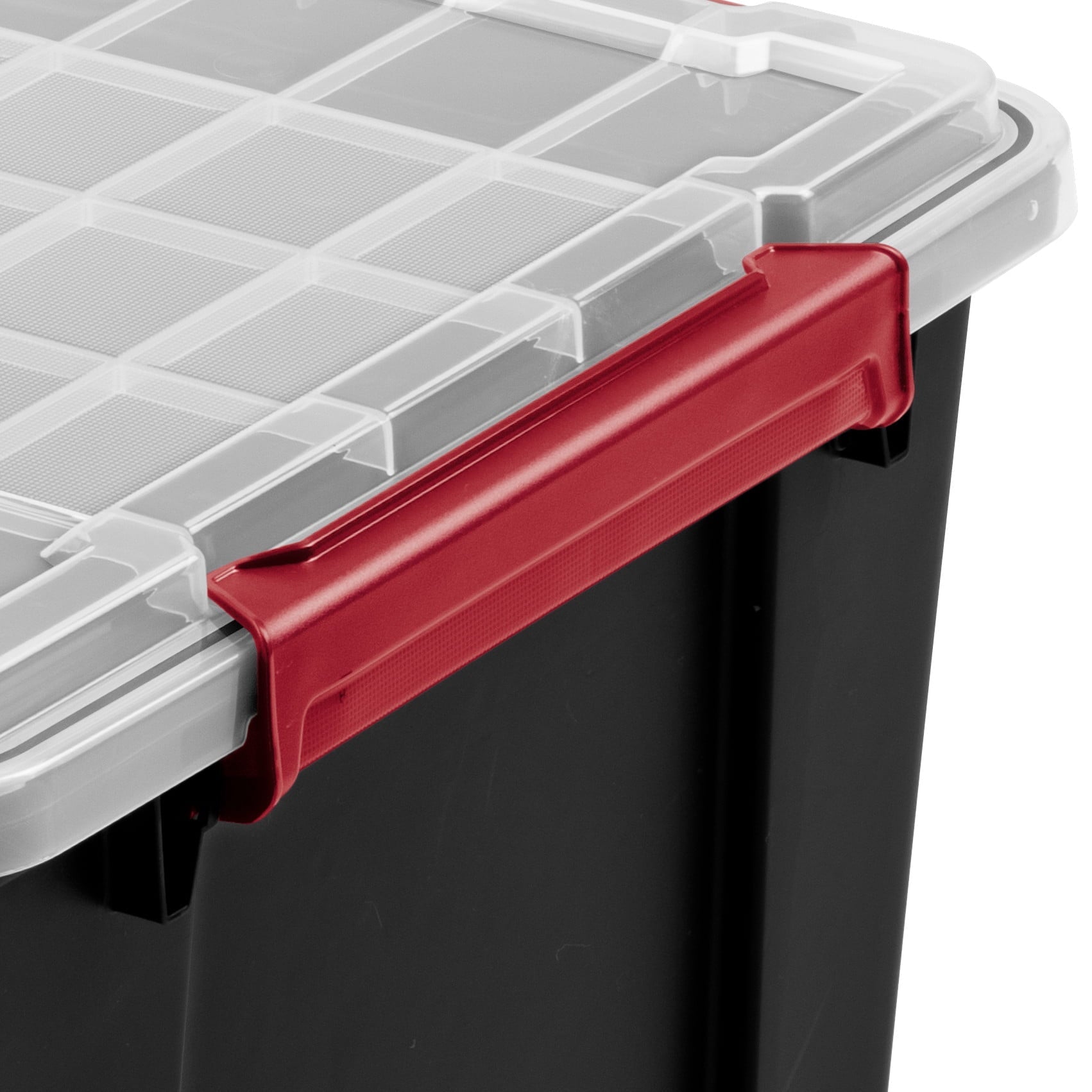 20 Gallon Large Gasket Tote, IP68 Plastic Storage Bin with Lid, Gasket Seal and Latches, Black
