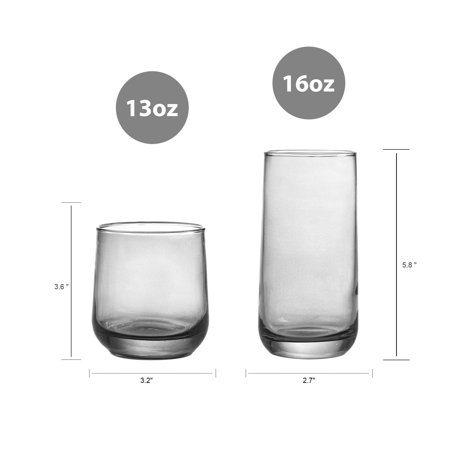 Better Homes & Gardens Josie 16-Piece Smoke Drinkware Set