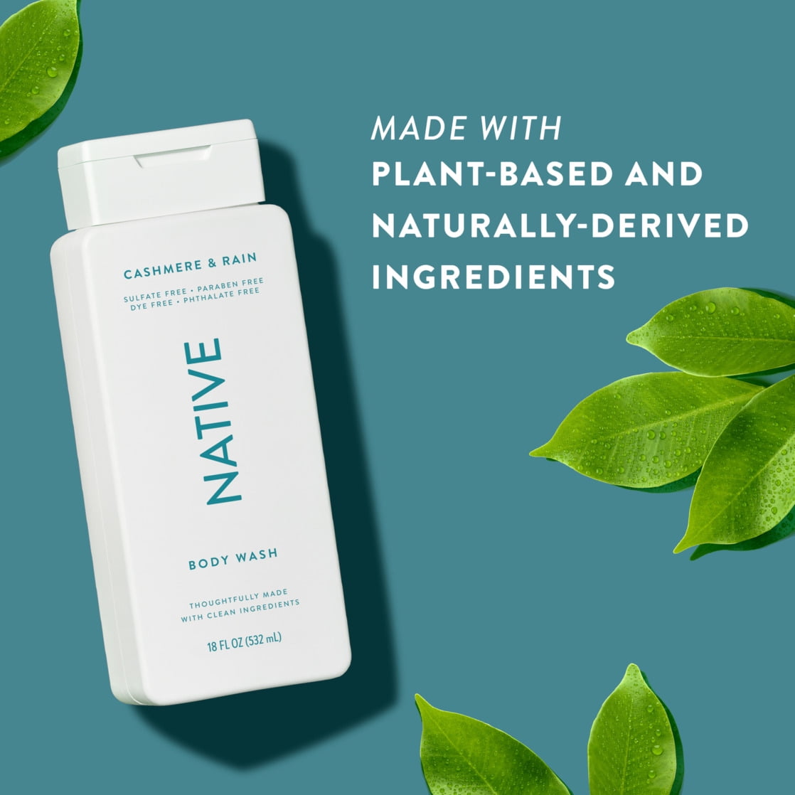 Body Wash, Sea Salt & Cedar, Sulfate Free, Naturally Derived Ingredients, 24hr Freshness, for Women & Men, 18 fl oz