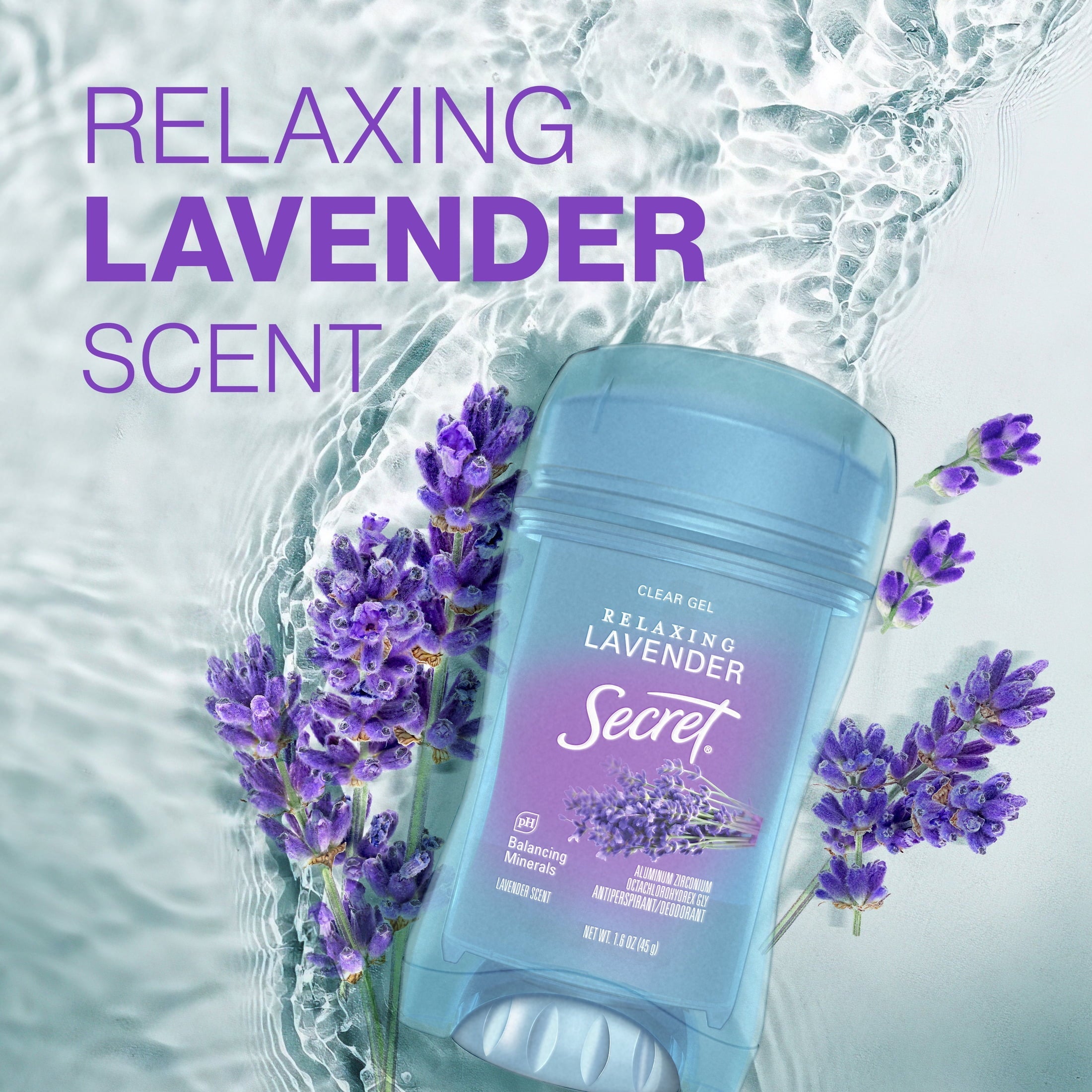 Fresh Clear Gel Antiperspirant and Deodorant for Women, Relaxing Lavender, 3 Pack, 3 x 2.6 oz