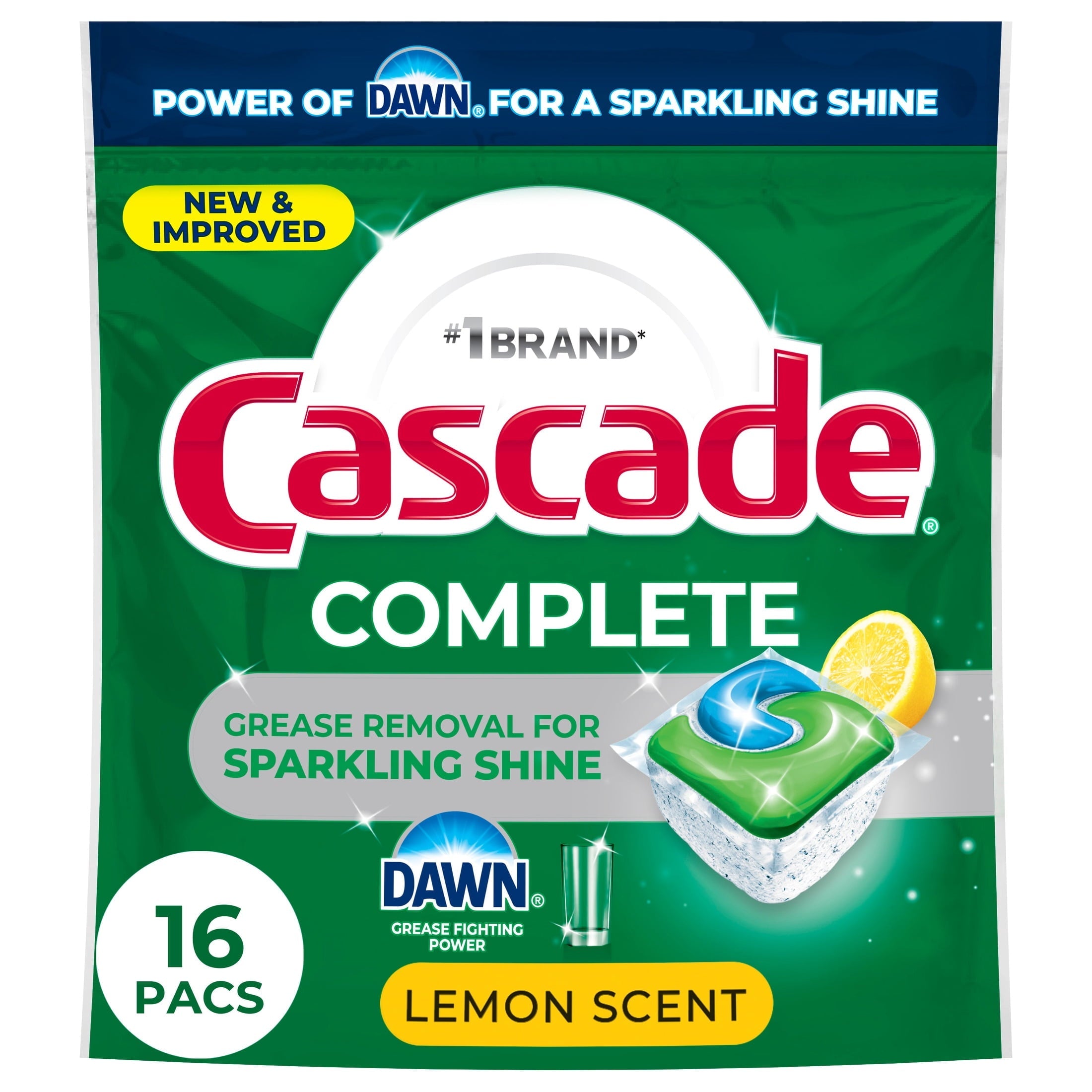 Complete Action Pacs, Dishwasher Detergent, Lemon, 16 Count