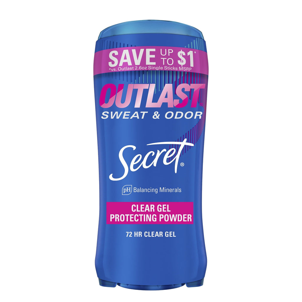 Clear Gel Antiperspirant Deodorant, Protecting Powder, 2.6 oz each, Pack of 2