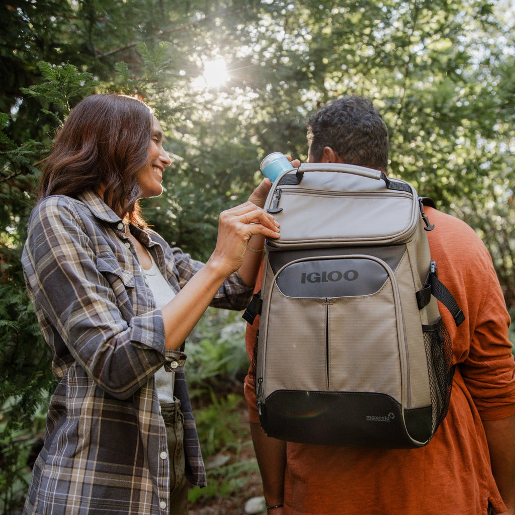 Igloo Trek Backpack Soft-Sided Cooler with 24 Can Capacity in Sandstone Tan