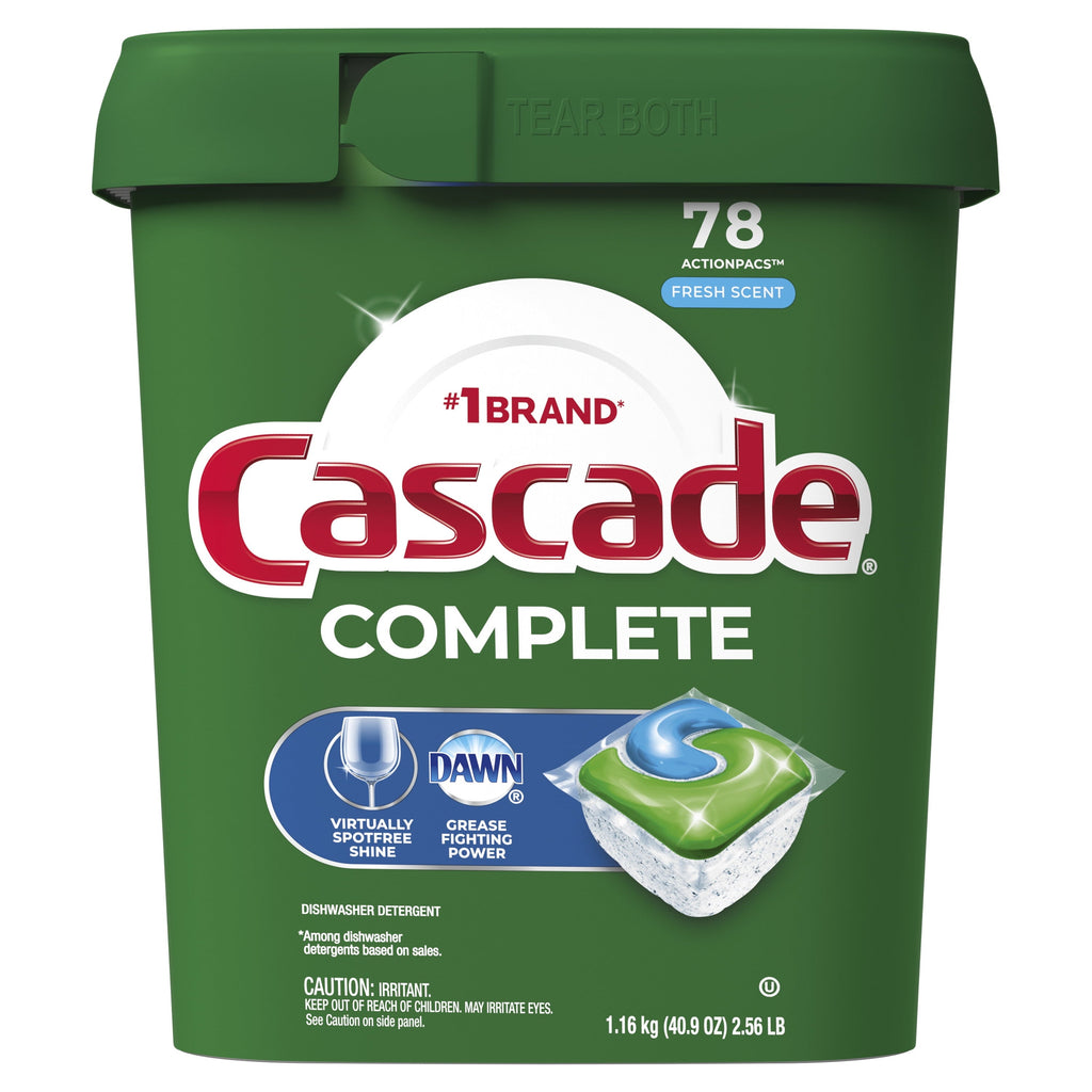 Complete Dishwasher Pods, Action Pacs Dishwasher Detergent, Dishwasher Tabs, Fresh, 78 Count