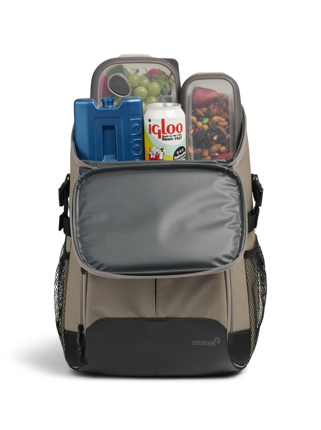 Igloo Trek Backpack Soft-Sided Cooler with 24 Can Capacity in Sandstone Tan
