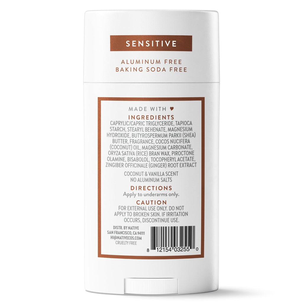 Deodorant, Sensitive, Aluminum Free, Coconut & Vanilla, for Women and Men, 2.65 oz