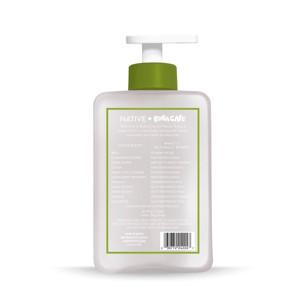 Liquid Hand Soap, Limited Edition Strawberry Matcha, Sulfate Free Hand Soap, Boba Café, 13 fl oz