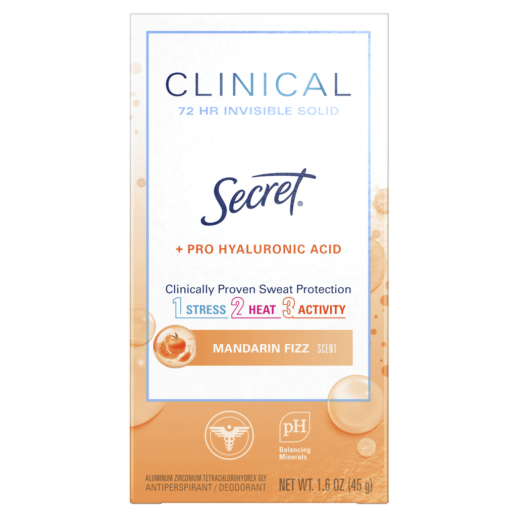 Clinical 72 HR l Invisible Solid Antiperspirant Mandarin Fizz with Pro-Hyaluronic Power 1.6 oz
