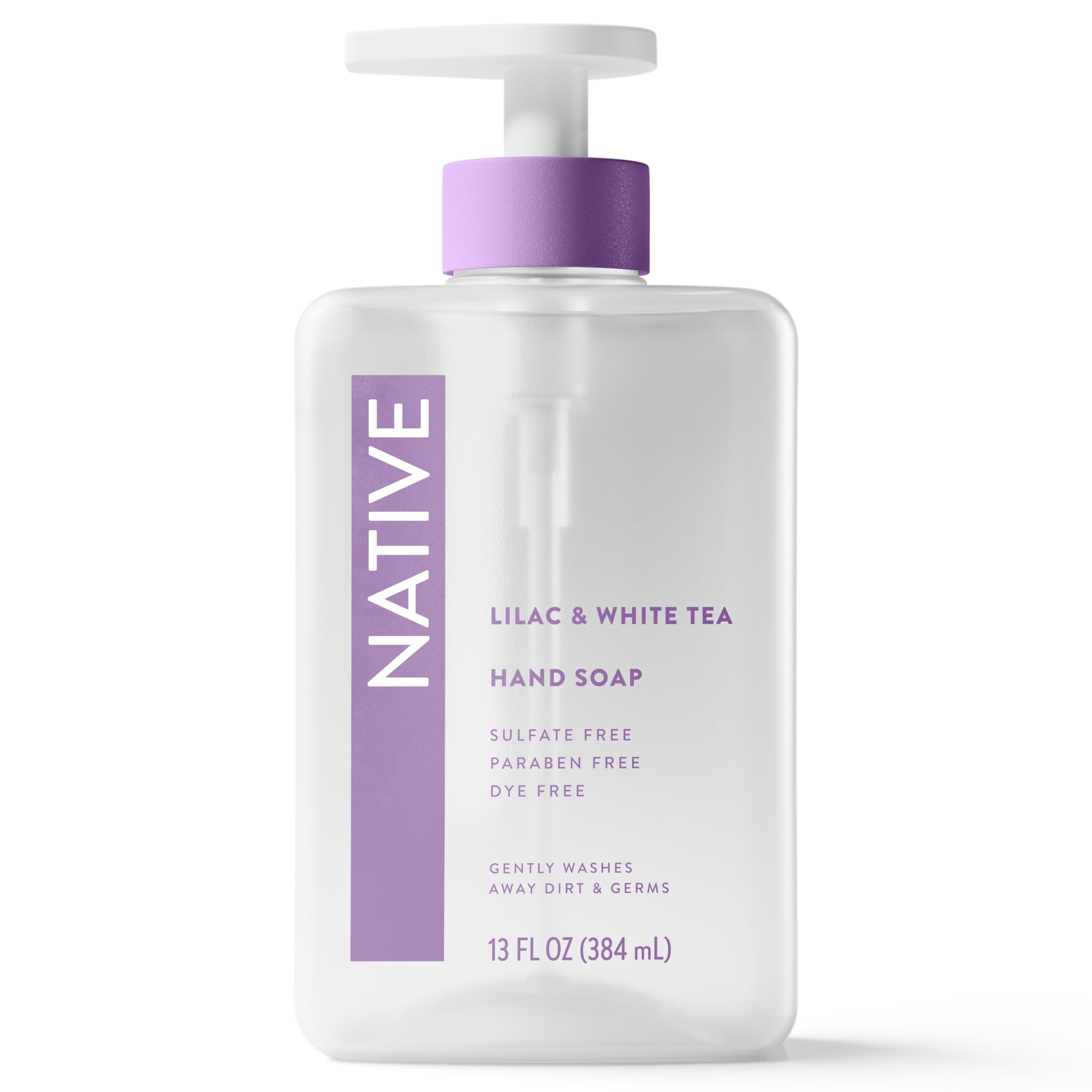 Liquid Hand Soap, Lilac & White Tea, Non-drying, Naturally Derived Cleansers, Sulfate Free, 13 fl oz