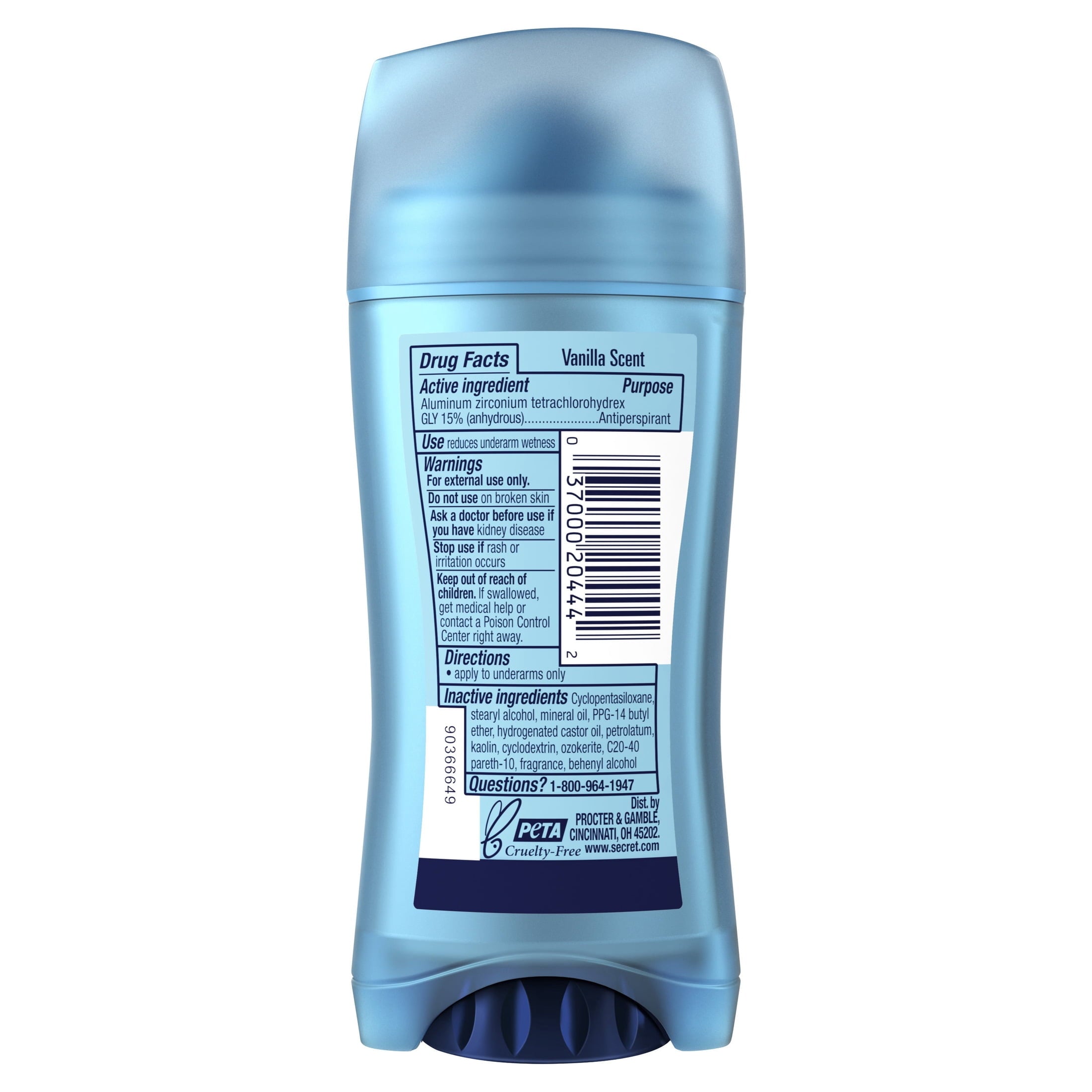 Invisible Solid Female Antiperspirant and Deodorant, Vanilla Scent, 2.6 oz