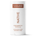 Native Whole Body Deodorant For Women, Aluminum Free Deodorant Stick, Coconut & Vanilla, 2.4oz